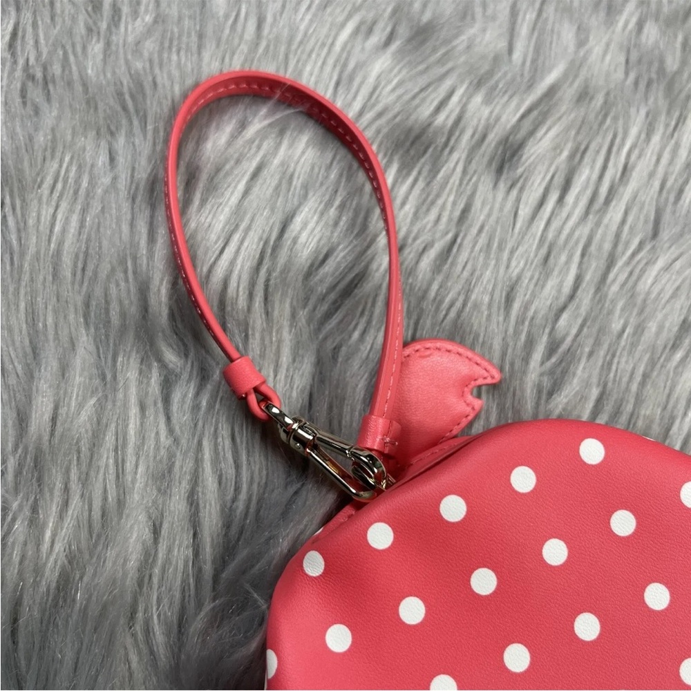 Kate Spade Shelly Crab Novelty Fun Wristlet Purse Peach Melba Polka dot - Picture 9 of 14